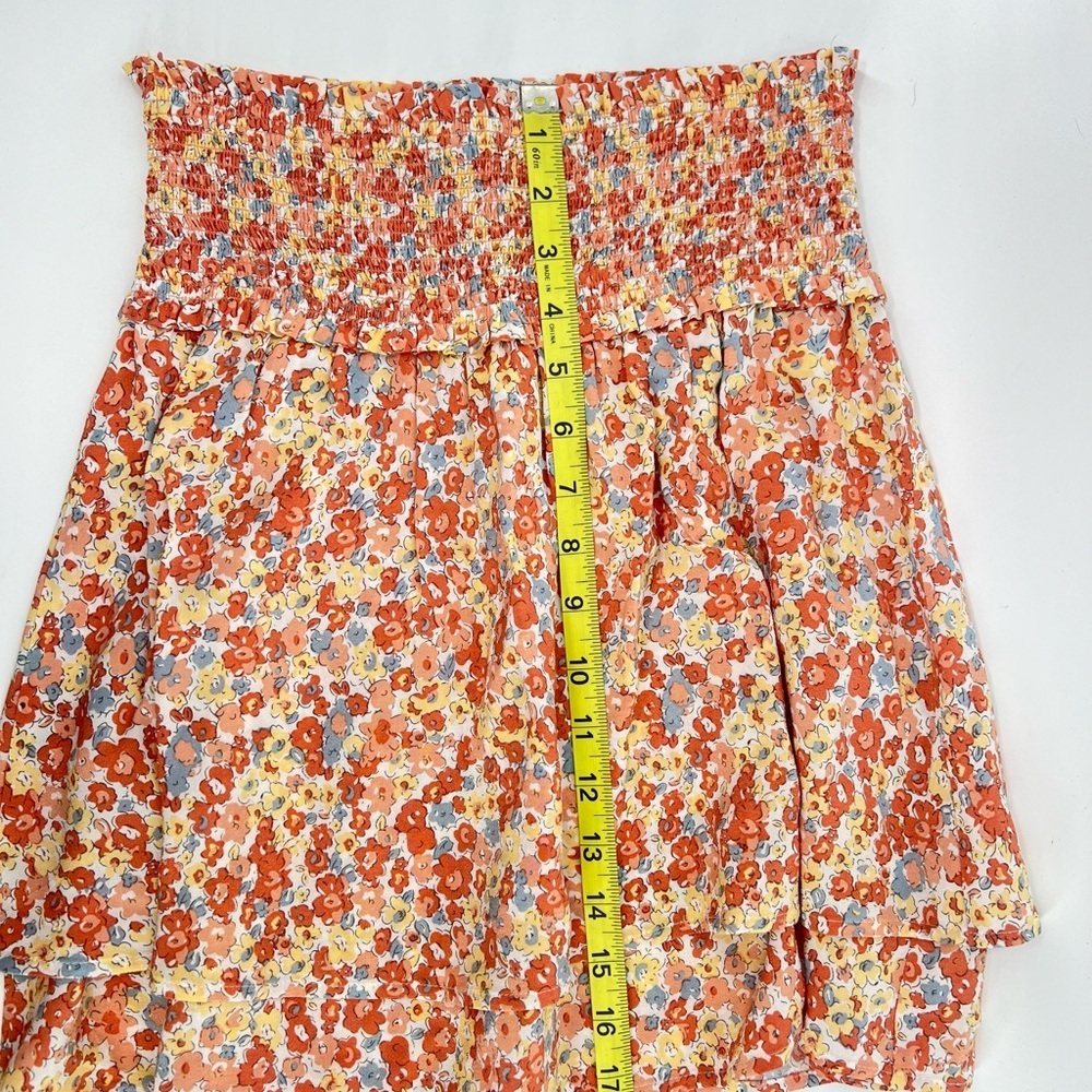 Rails Addison Floral Wildflower Pink Orange Ruffled Mini Skirt XS Extra Small - Picture 14 of 14